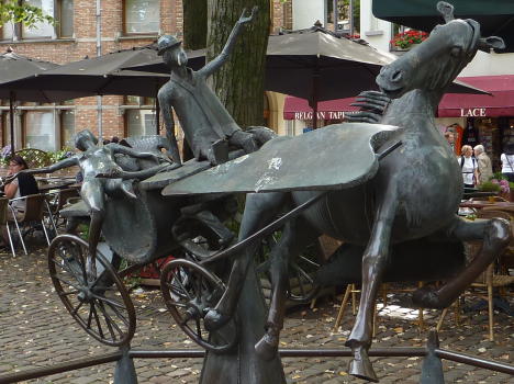 Zeus, Leda, Prometheus, en Pegasus bezoeken Brugge par Jef Claerhout